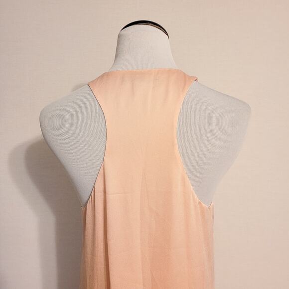 Banana Republic Asymmetric Flutter Hem Sleeveless Dress Blush Pink 8 - Picture 7 of 8